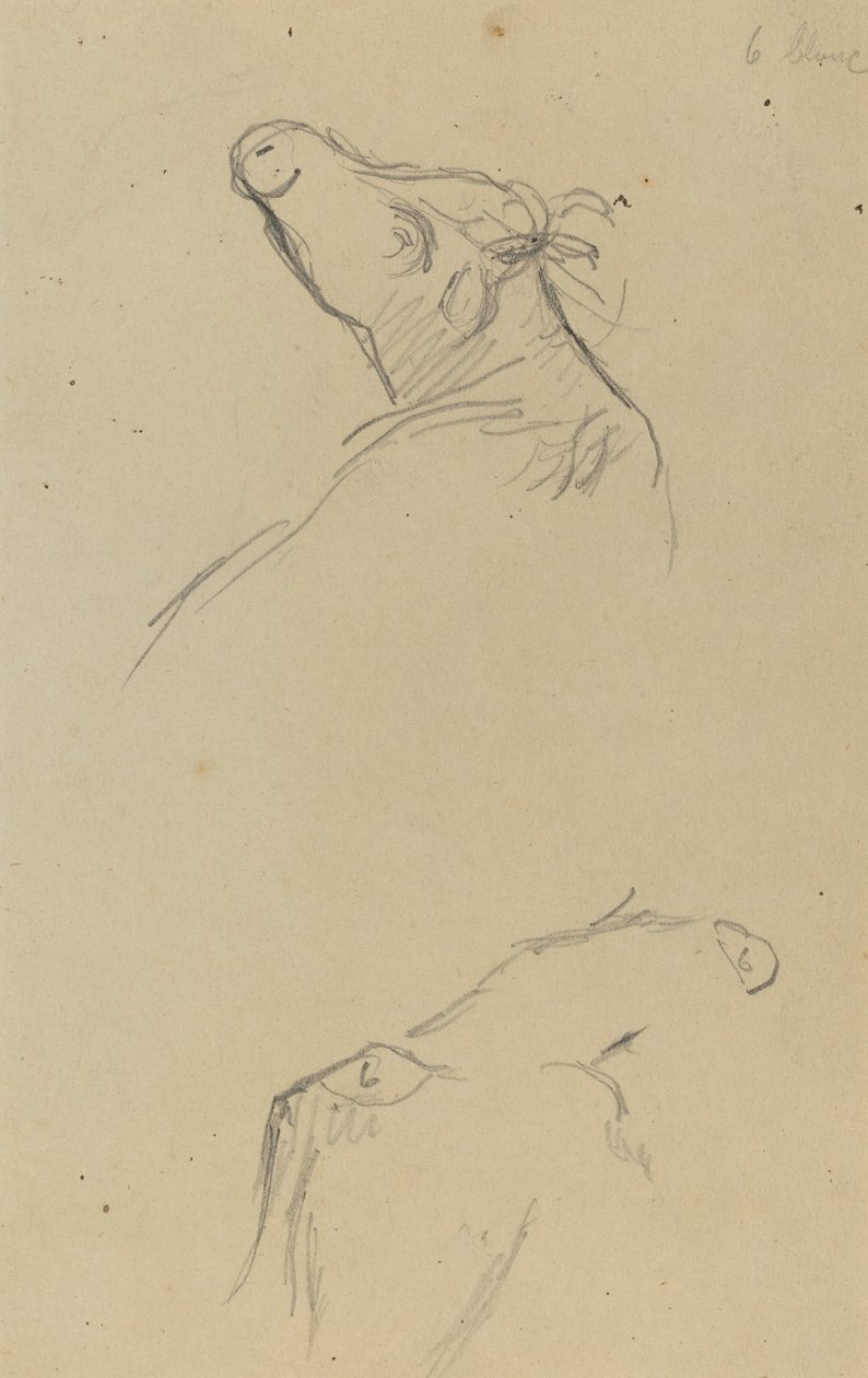 Két tehénfej [verso] alkotó: Paul Gauguin