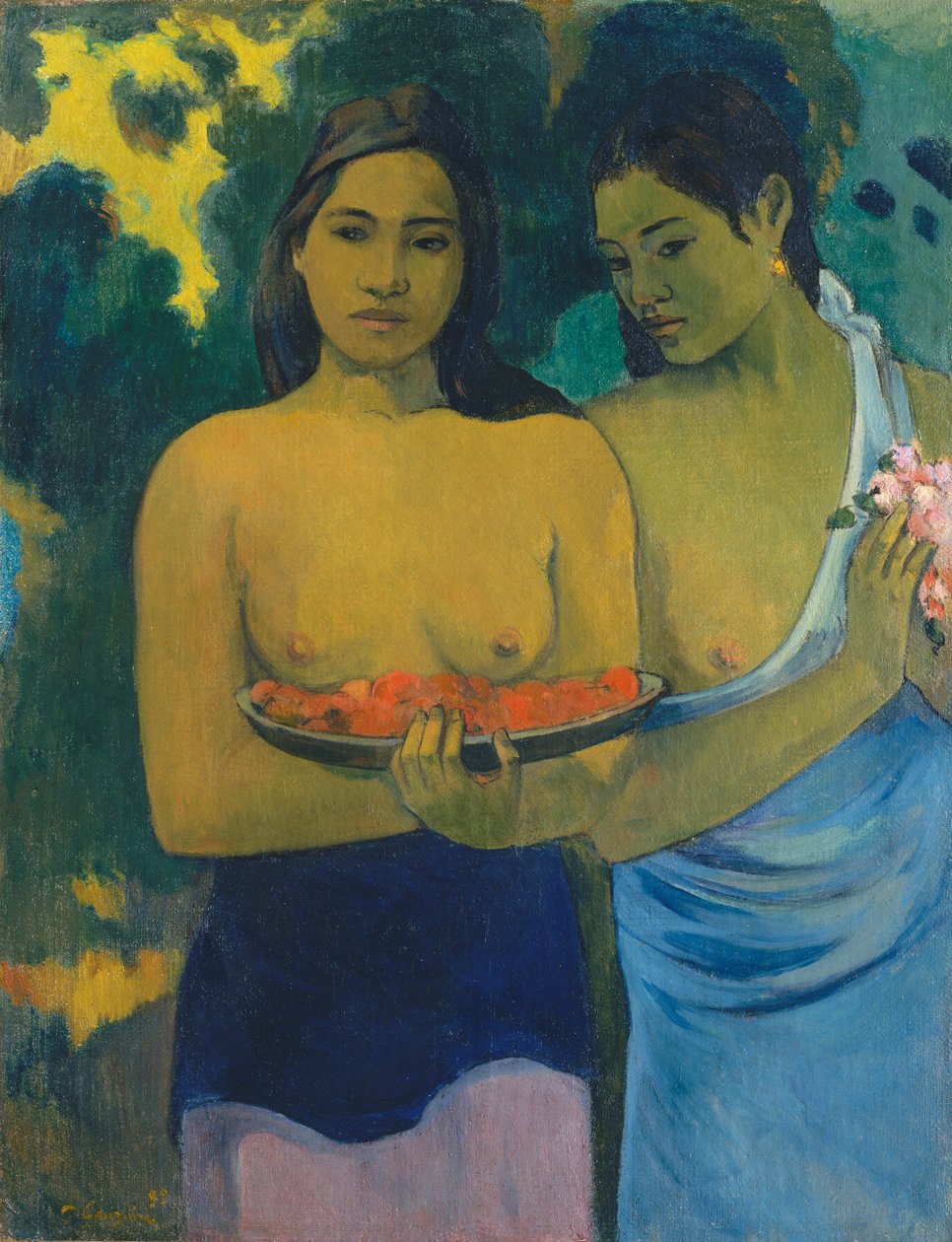 Két tahiti nő alkotó: Paul Gauguin