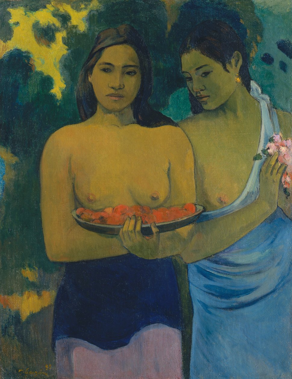 Két tahiti nő alkotó: Paul Gauguin