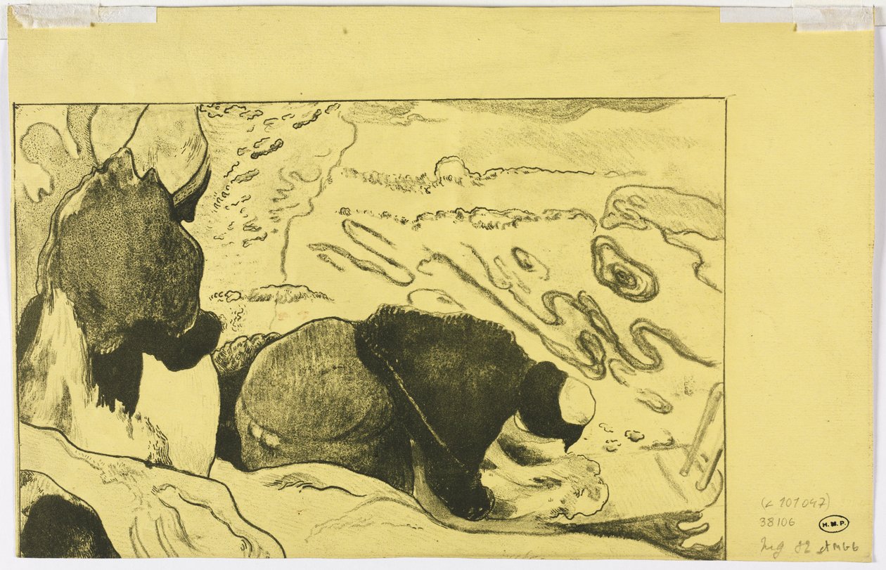 Volpini szvit: Ruhamosó nők verso, 1893-94. alkotó: Paul Gauguin