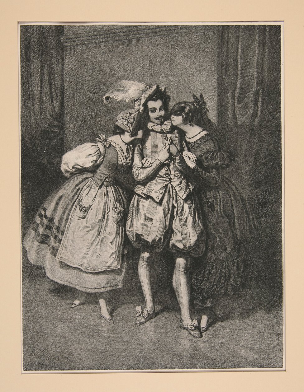 A KETTŐS TALÁLKOZÁS. alkotó: Paul Gavarni