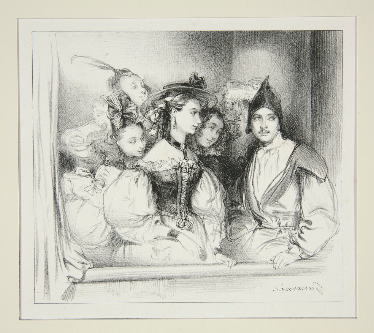 La Loge Du Bal. alkotó: Paul Gavarni