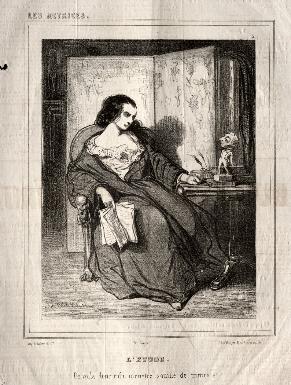 A színésznők: A tanulmány, 1843. alkotó: Paul Gavarni