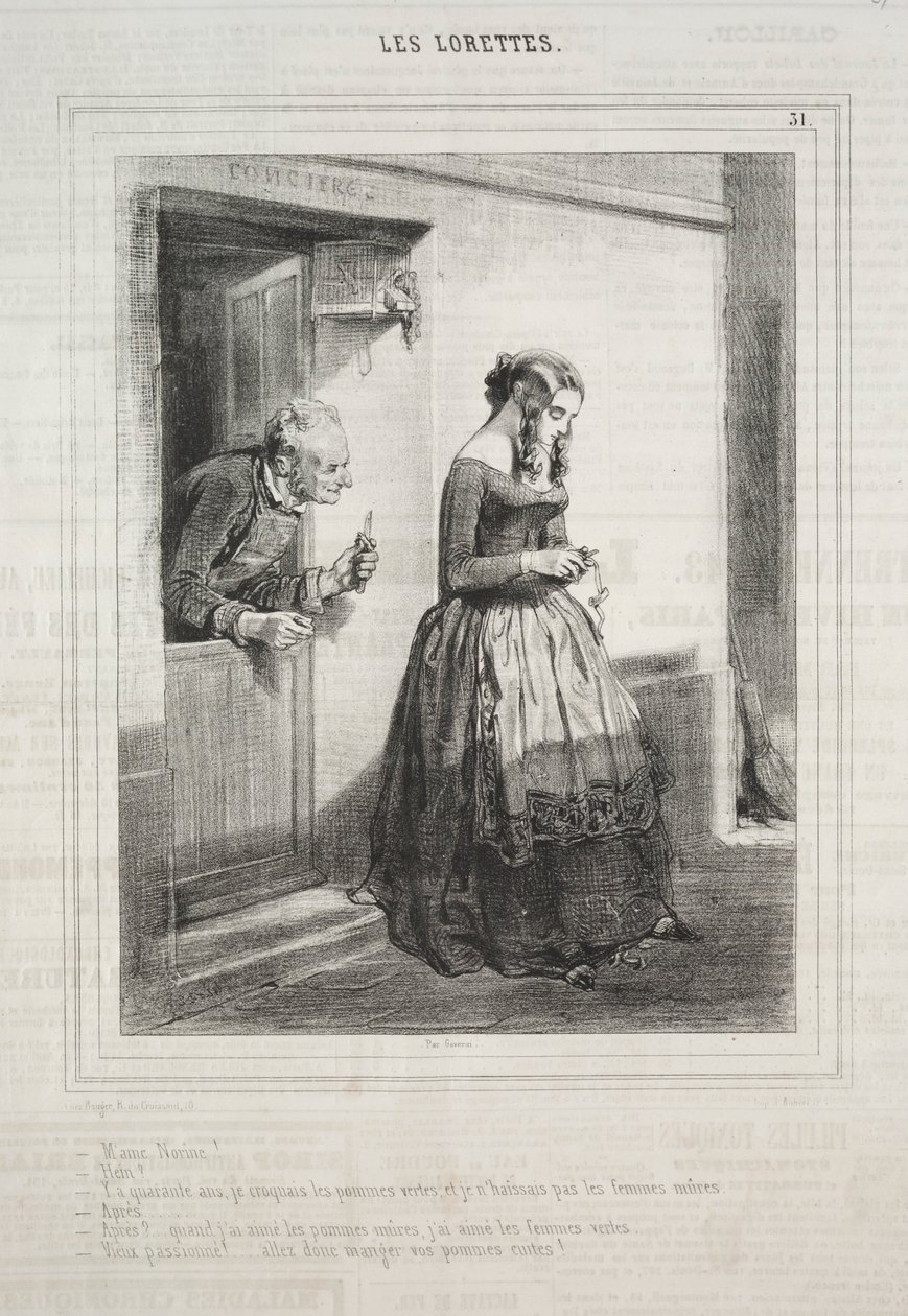 A Lorettes, 1842. alkotó: Paul Gavarni