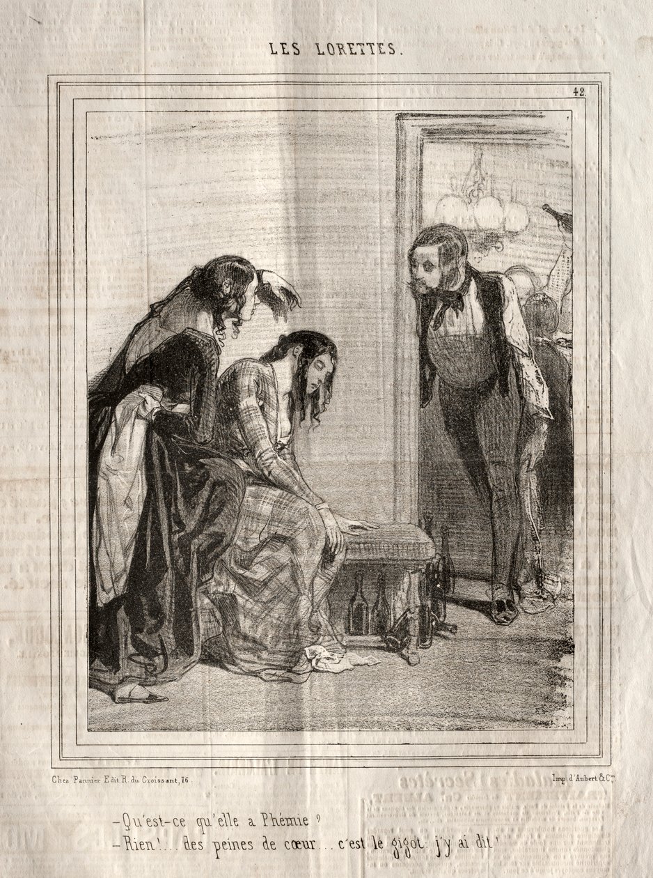 A Lorettes, 1842. alkotó: Paul Gavarni