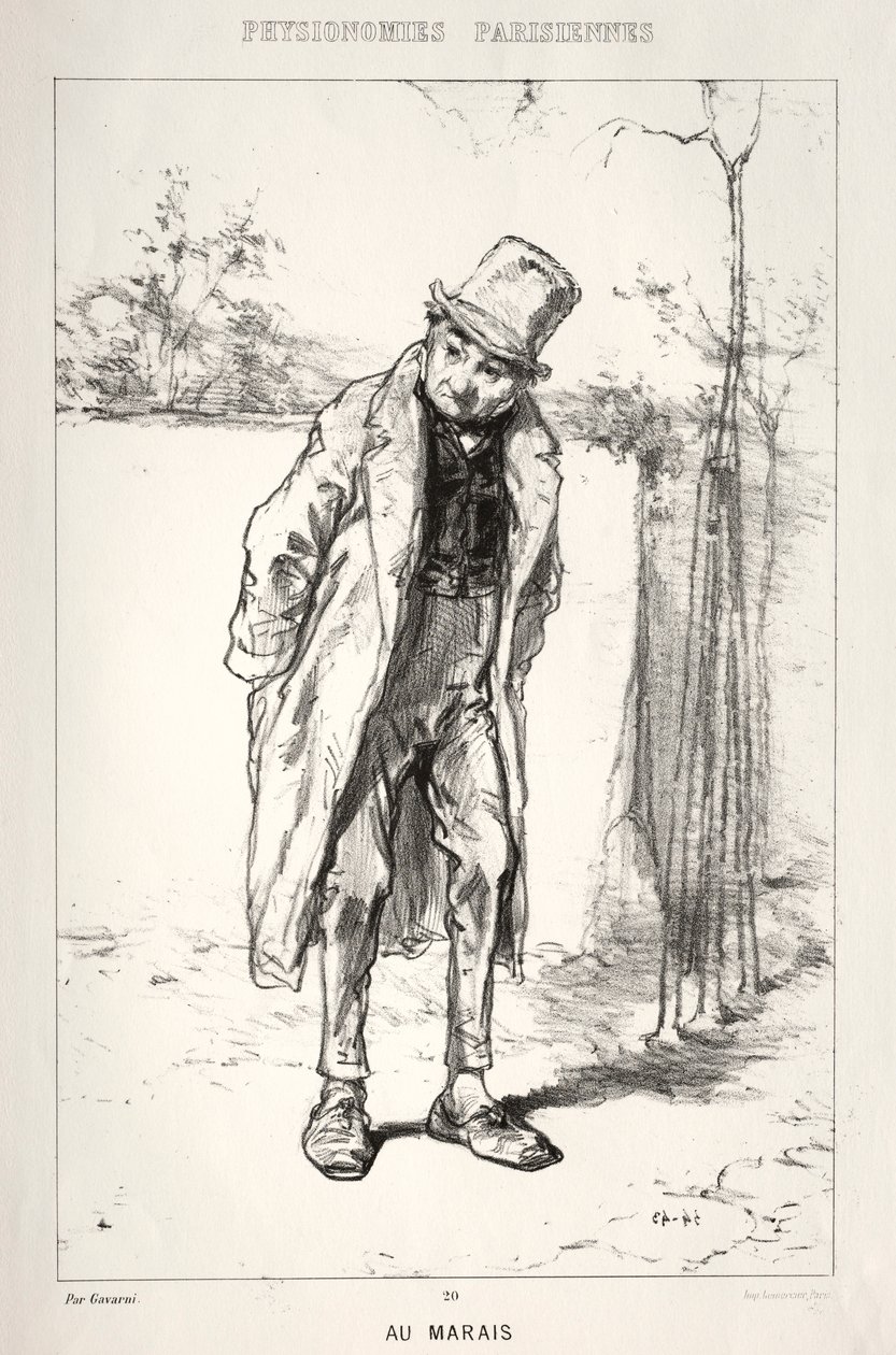 Physionomies Parisienne: Au Marais, 1869. alkotó: Paul Gavarni