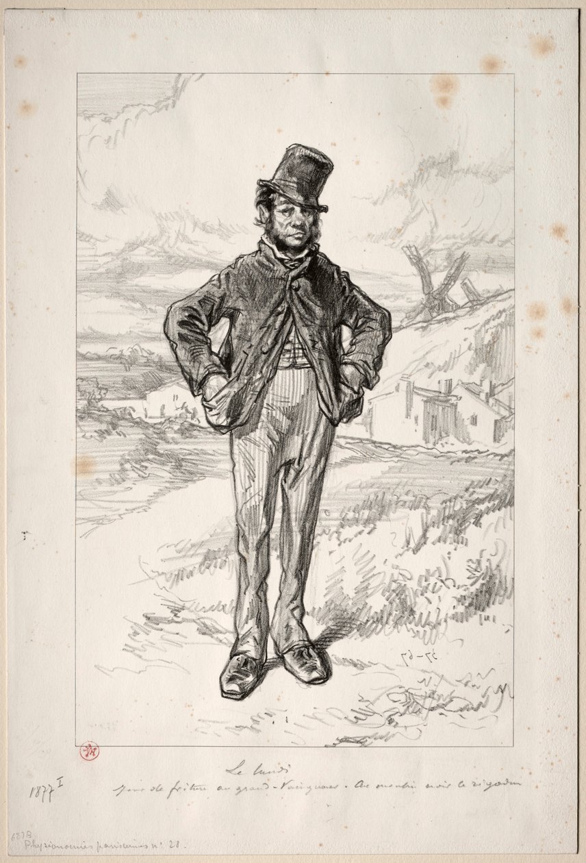 Physionomies Parisiennes: A hétfő, 1857-58. alkotó: Paul Gavarni