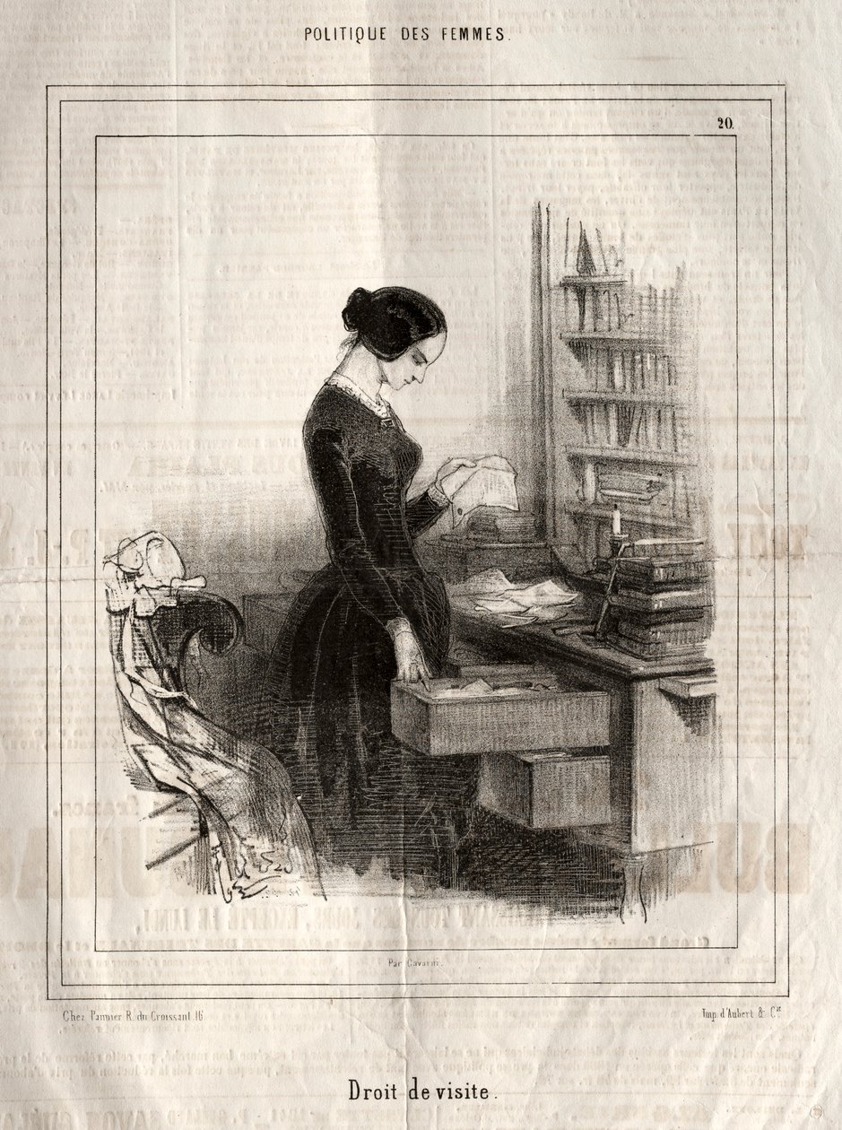 Nőpolitikája: Látogatási jog, 1843. alkotó: Paul Gavarni