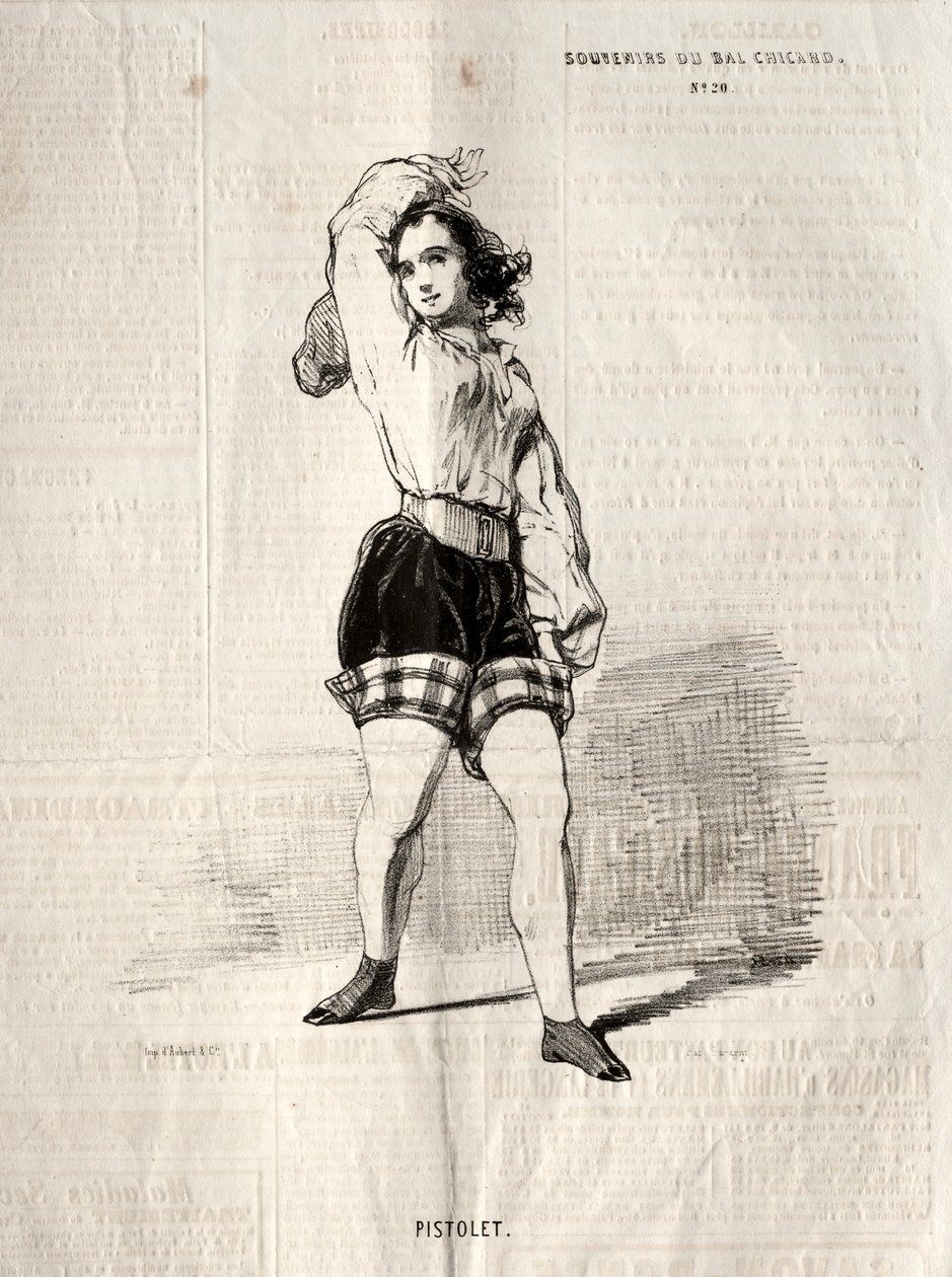 A Bal Chicard emlékei: Pisztoly, 1843. alkotó: Paul Gavarni