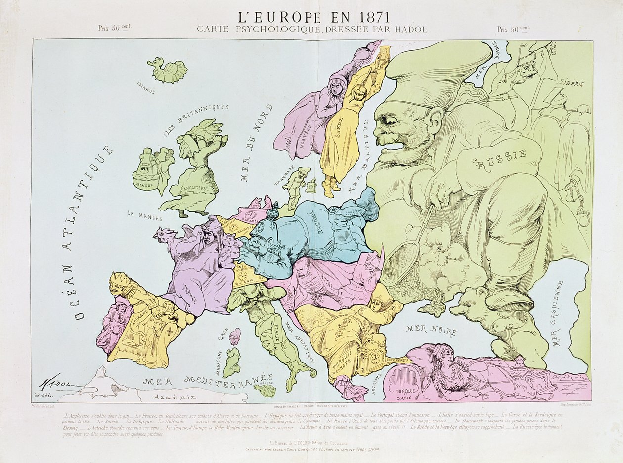 Európa 1871-ben, 1871-ben alkotó: Paul Hadol