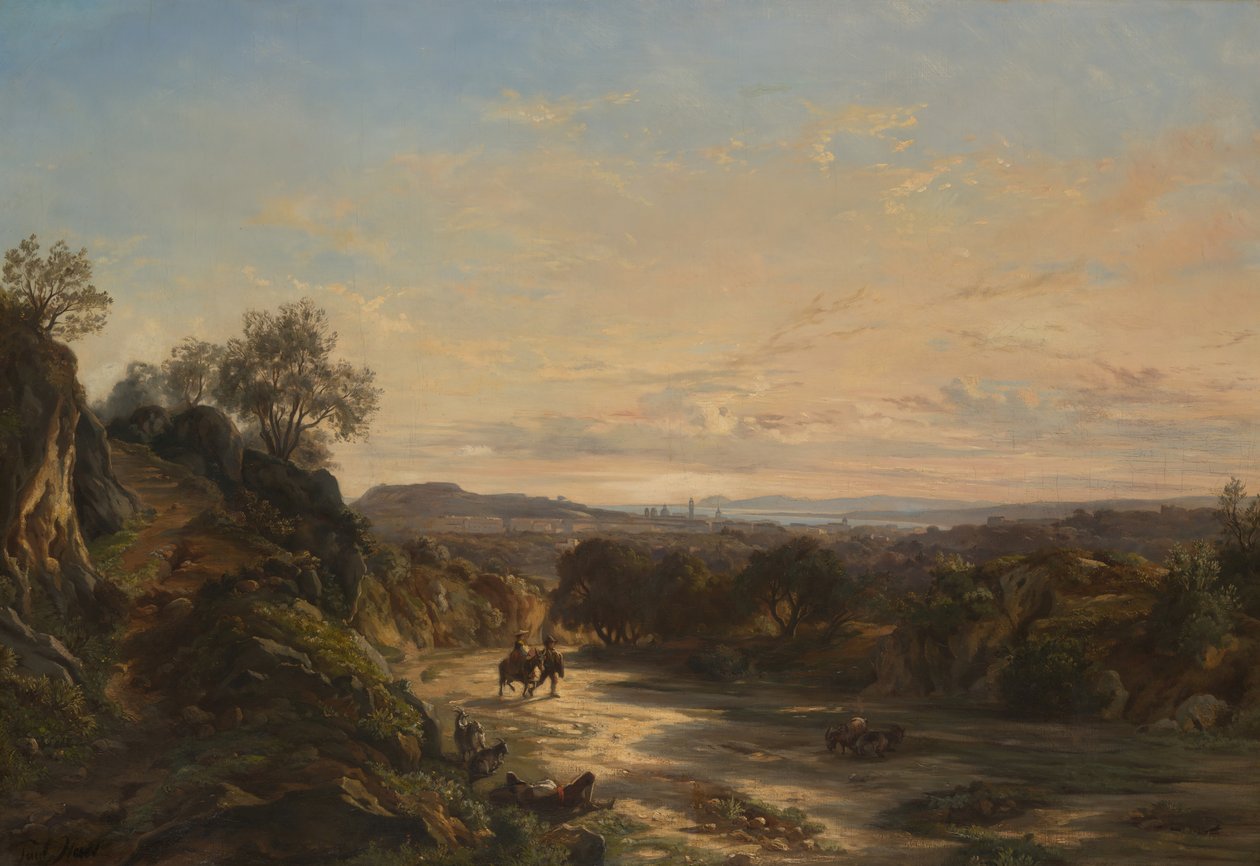 A nizzai úton, 1844 körül. alkotó: Paul Huet