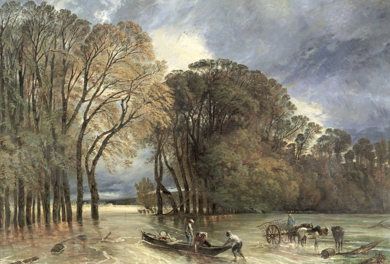 Az árvíz Saint-Cloudban, 1855 alkotó: Paul Huet