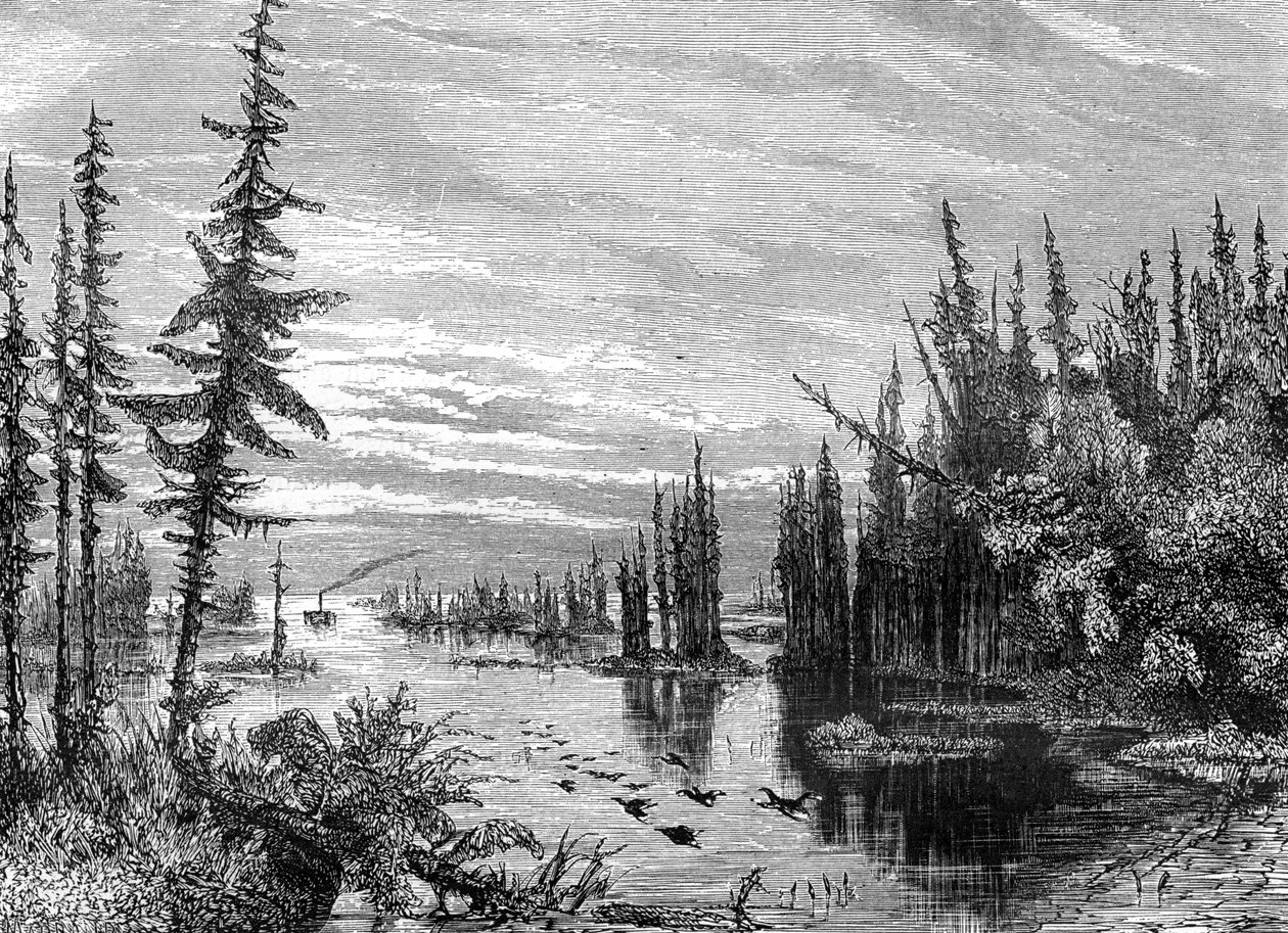 Thousand Islands régió, Ontario, Kanada, 19. század. alkotó: Paul Huet