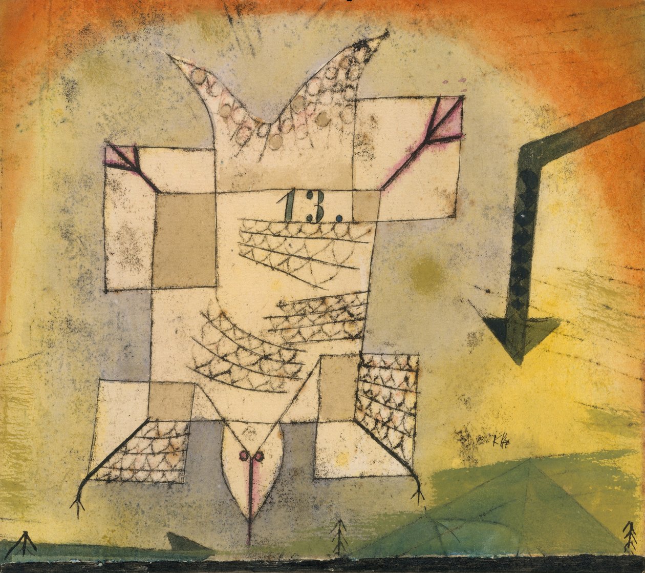 Madár ütközik alkotó: Paul Klee