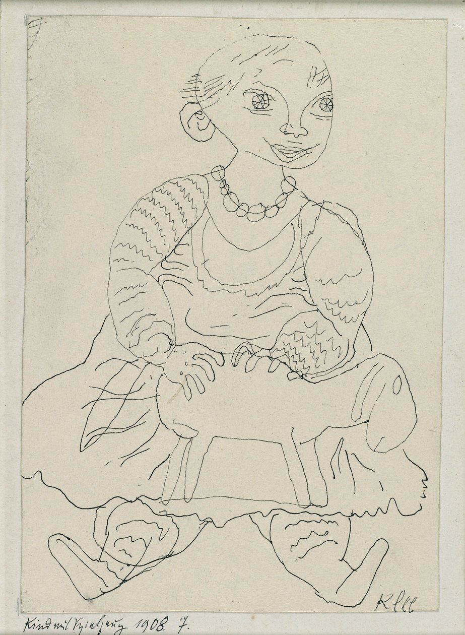 Gyermek játékkal, 1908 alkotó: Paul Klee