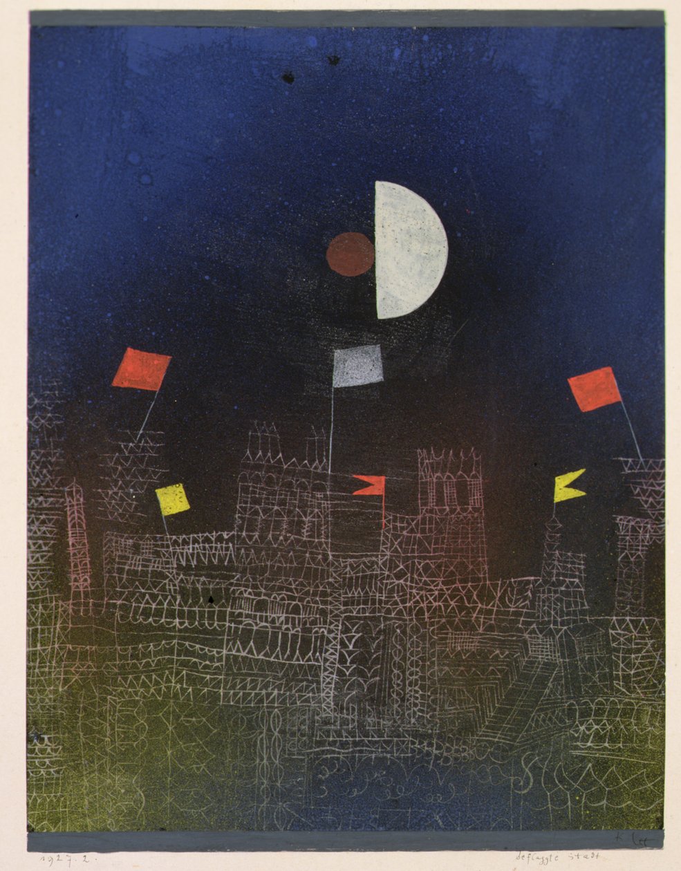 Város zászlókkal alkotó: Paul Klee
