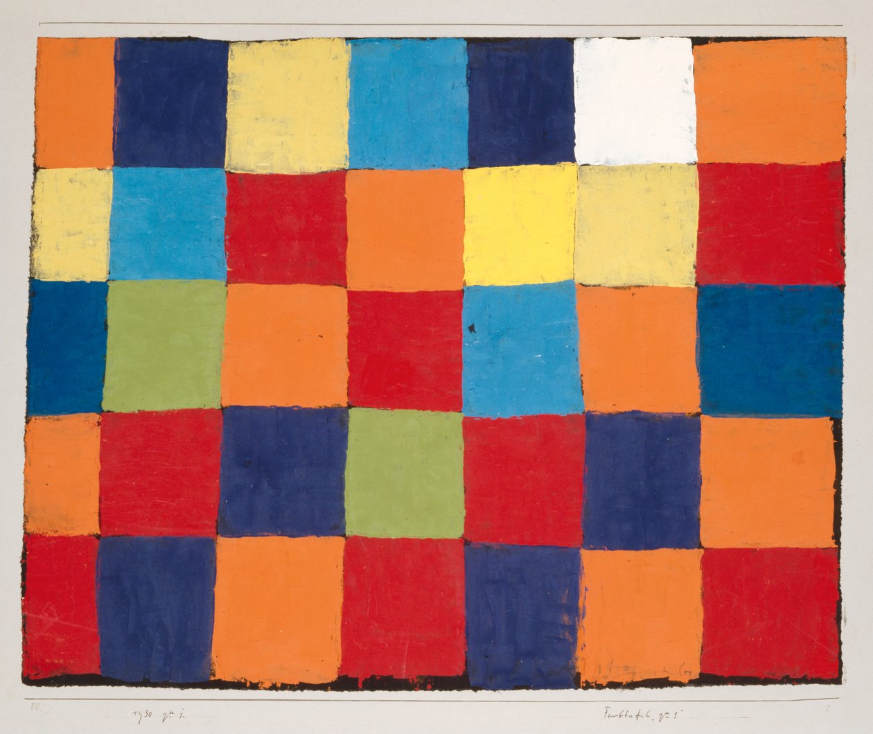 Színtáblázat Qu 1, 1930. alkotó: Paul Klee