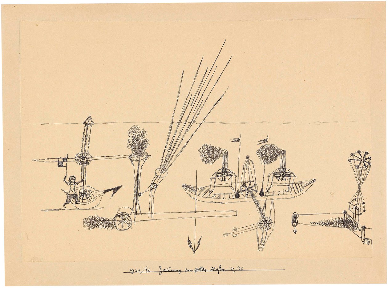 Rajz a sárga kikötőhöz, 1921-1926. alkotó: Paul Klee