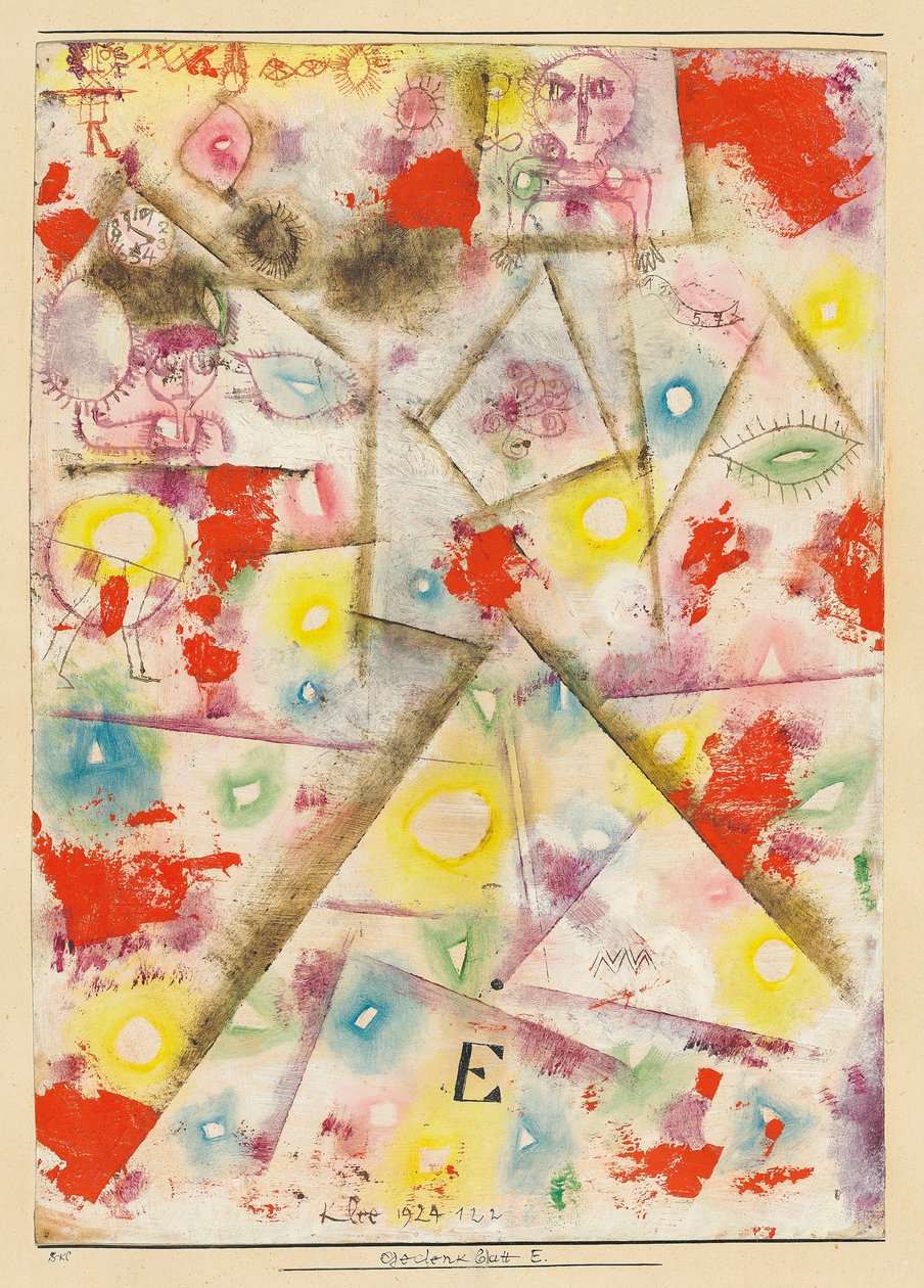 E emléklap, 1924. alkotó: Paul Klee