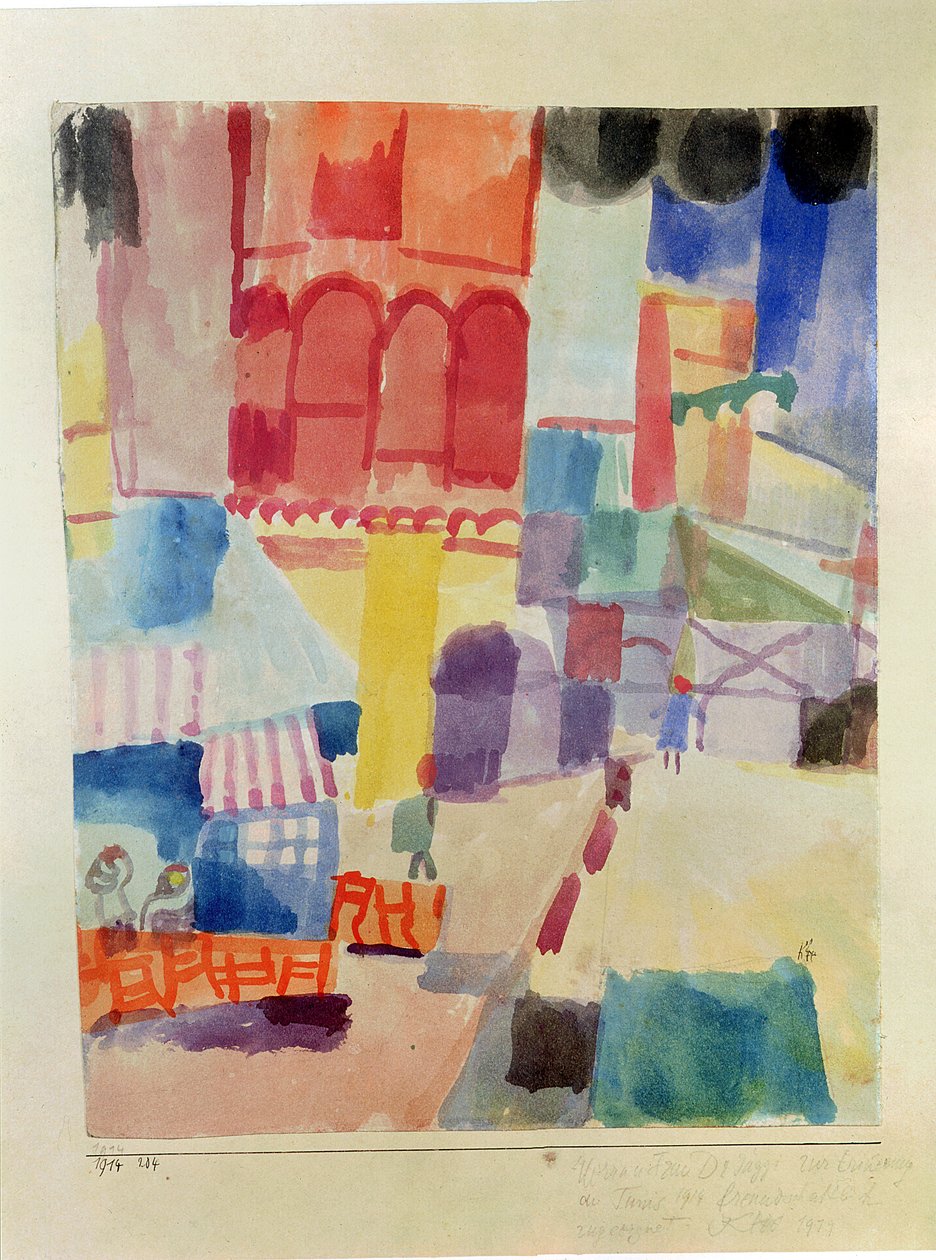 Tuniszban egy mecset előtt alkotó: Paul Klee