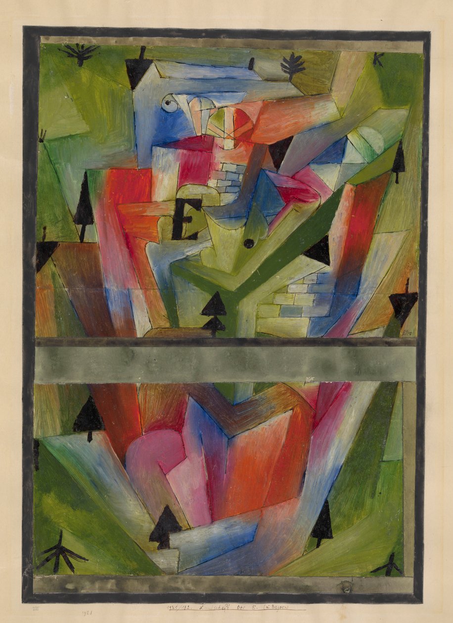 Táj E. közelében Bajorországban, 1921. alkotó: Paul Klee
