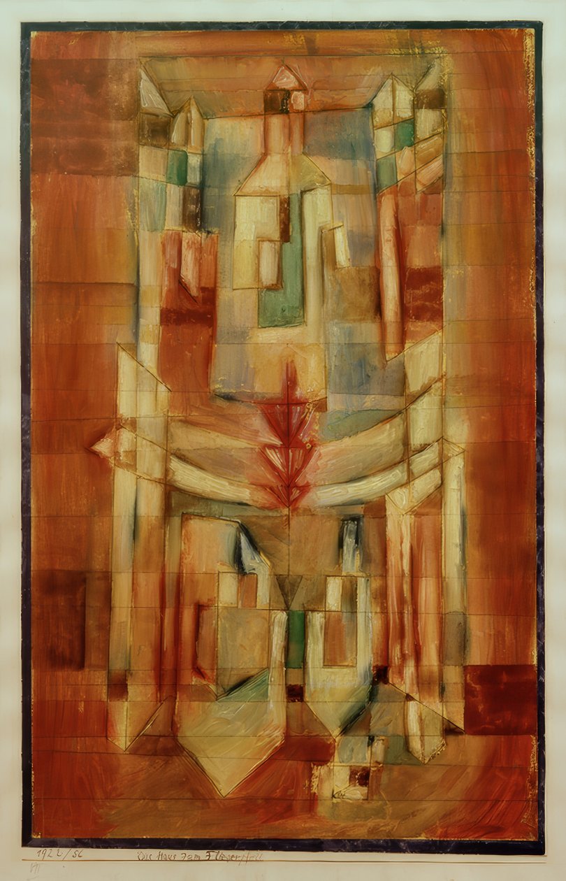 P.Klee, Das Haus zum Fliegerpfeil / Festészet, 1922 alkotó: Paul Klee