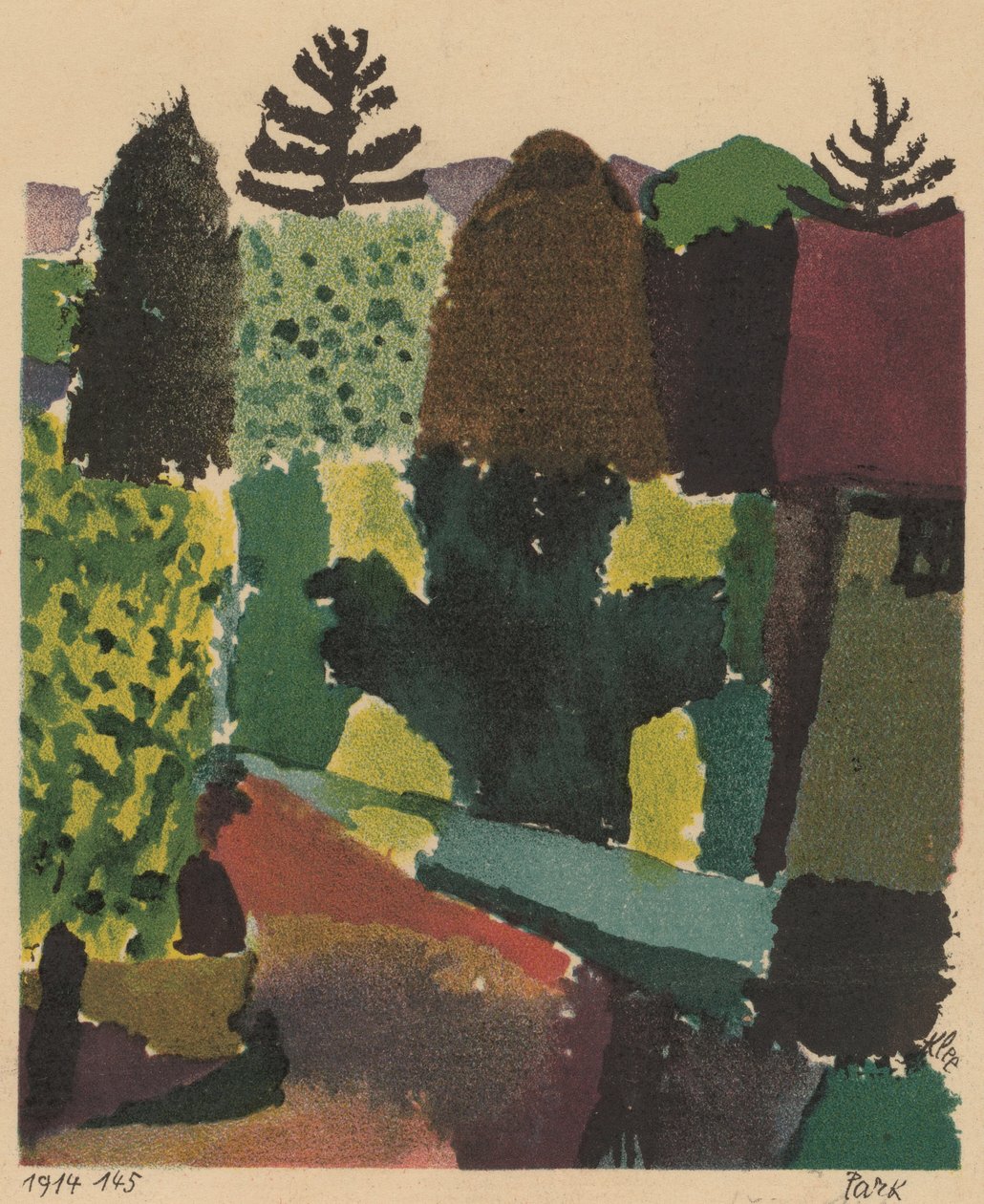 Park, 1920. alkotó: Paul Klee