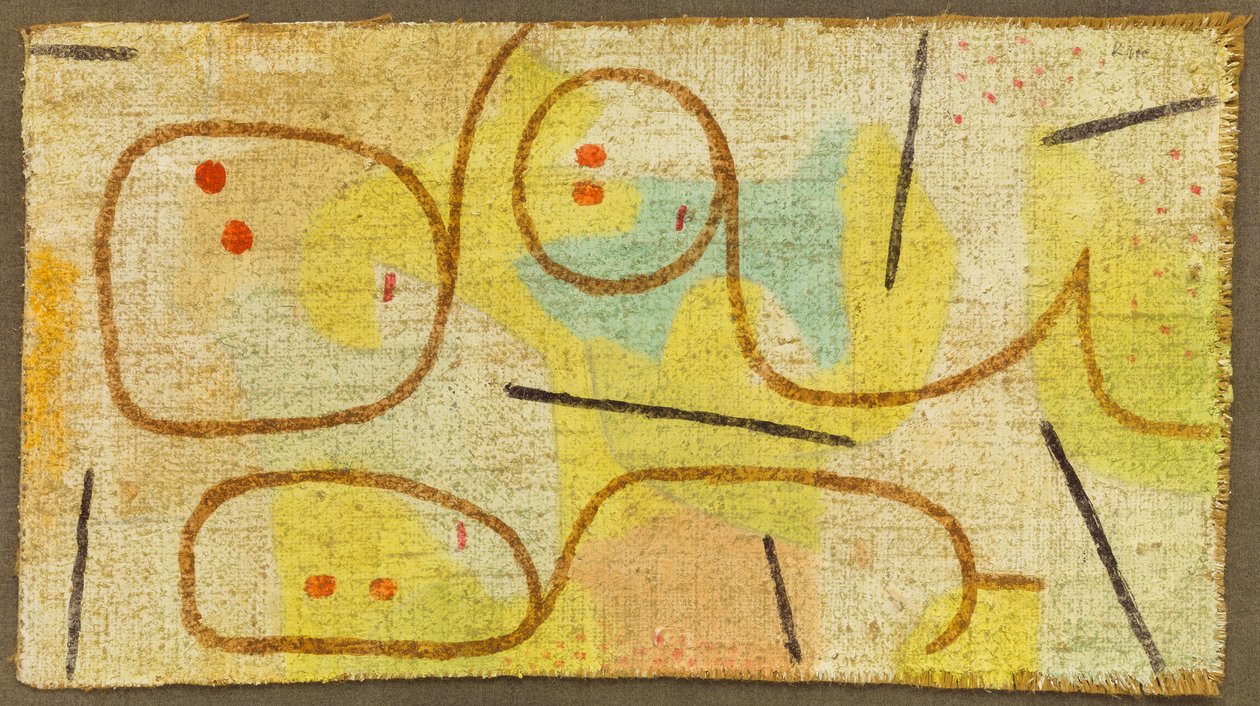 Fekvő, c. 1937 (olaj, zsákvászon) alkotó: Paul Klee