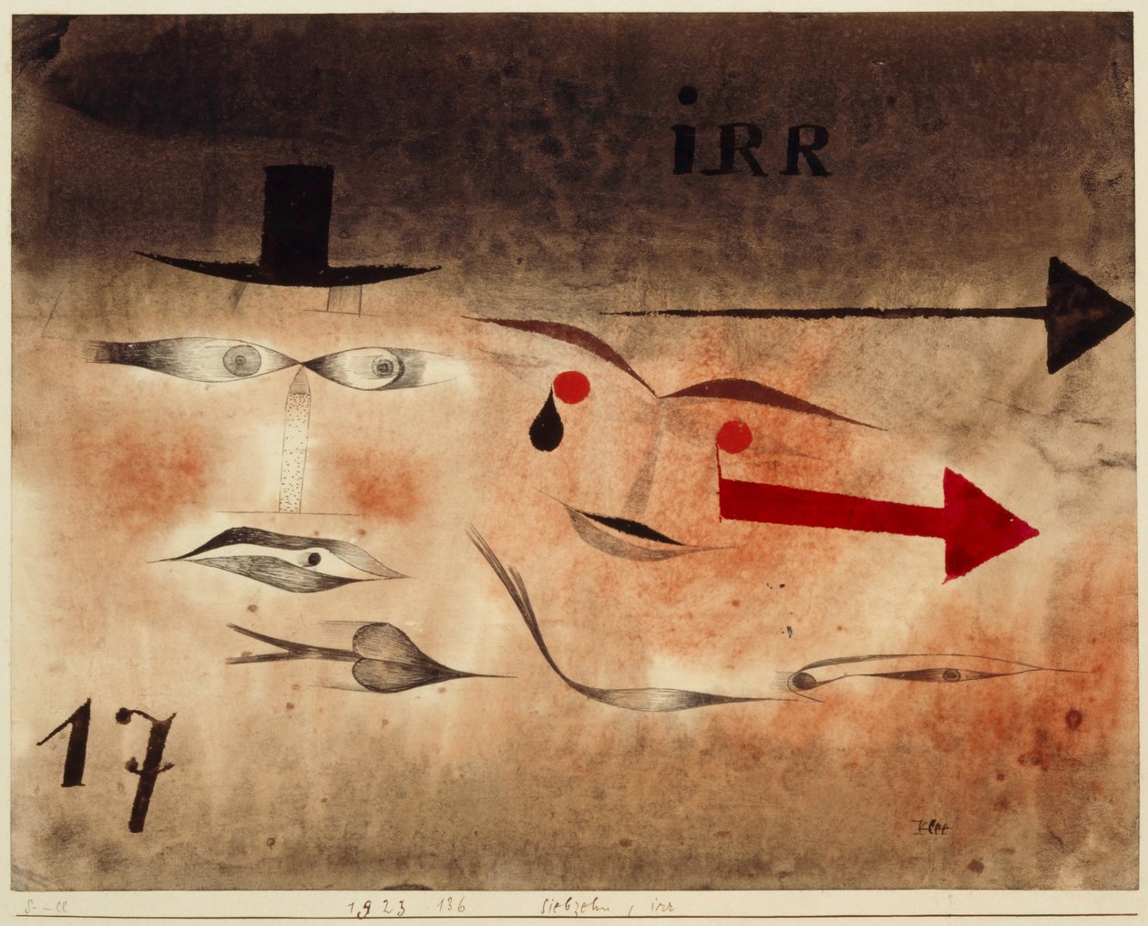 Tizenhét, Őrült, 1923. alkotó: Paul Klee