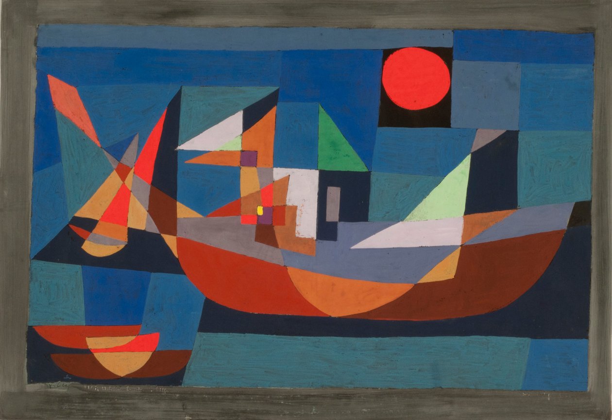 Nyugalmi hajók, 1927. alkotó: Paul Klee
