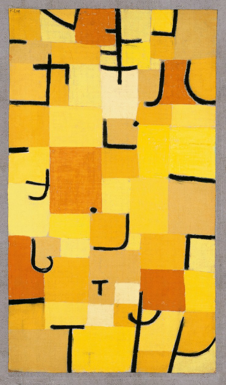 Jelek sárga színben, 1937. alkotó: Paul Klee