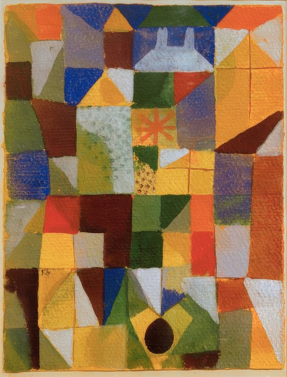 Városi kompozíció d. sárga ablakok alkotó: Paul Klee