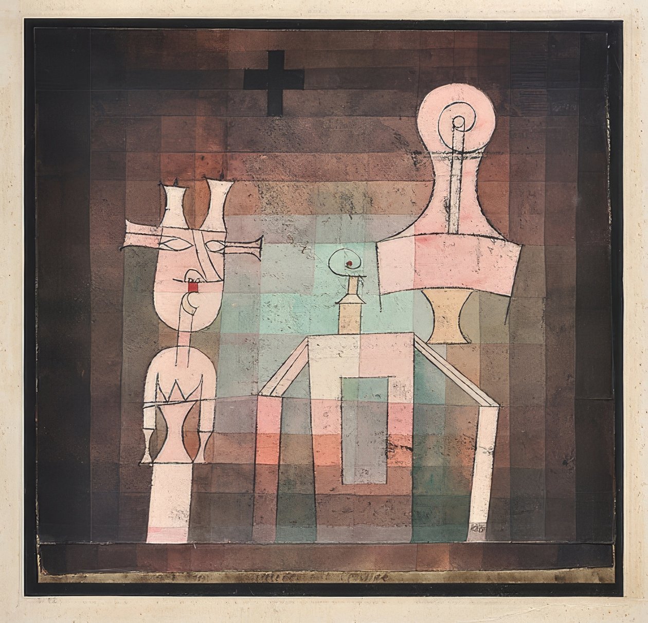 Csendélet szobrokkal. 1923 alkotó: Paul Klee