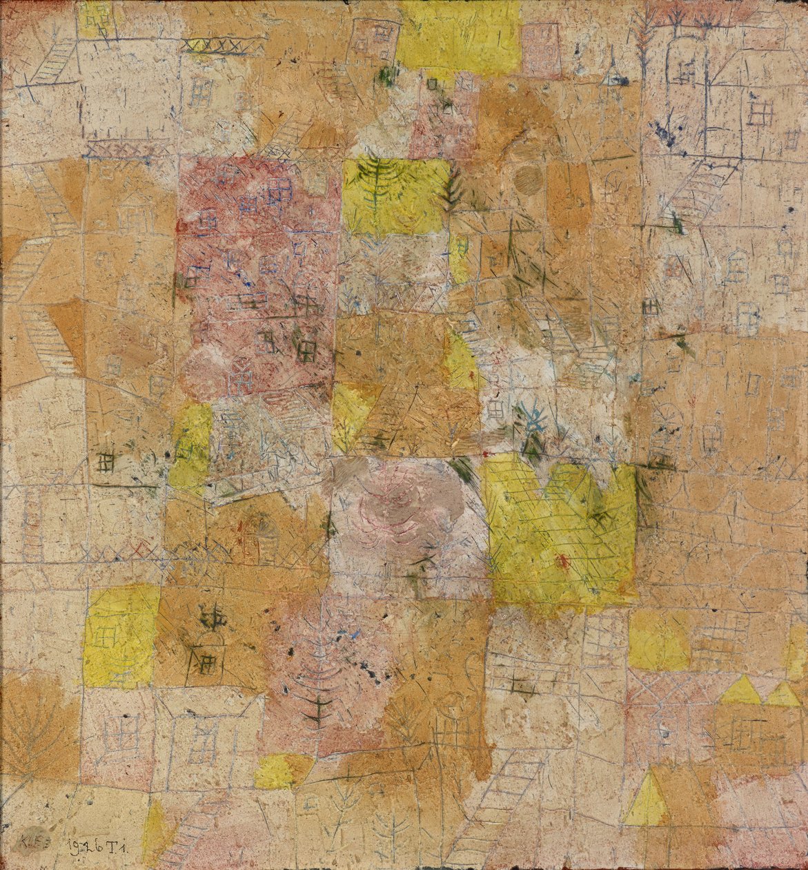 Külvárosi idill, 1926. alkotó: Paul Klee