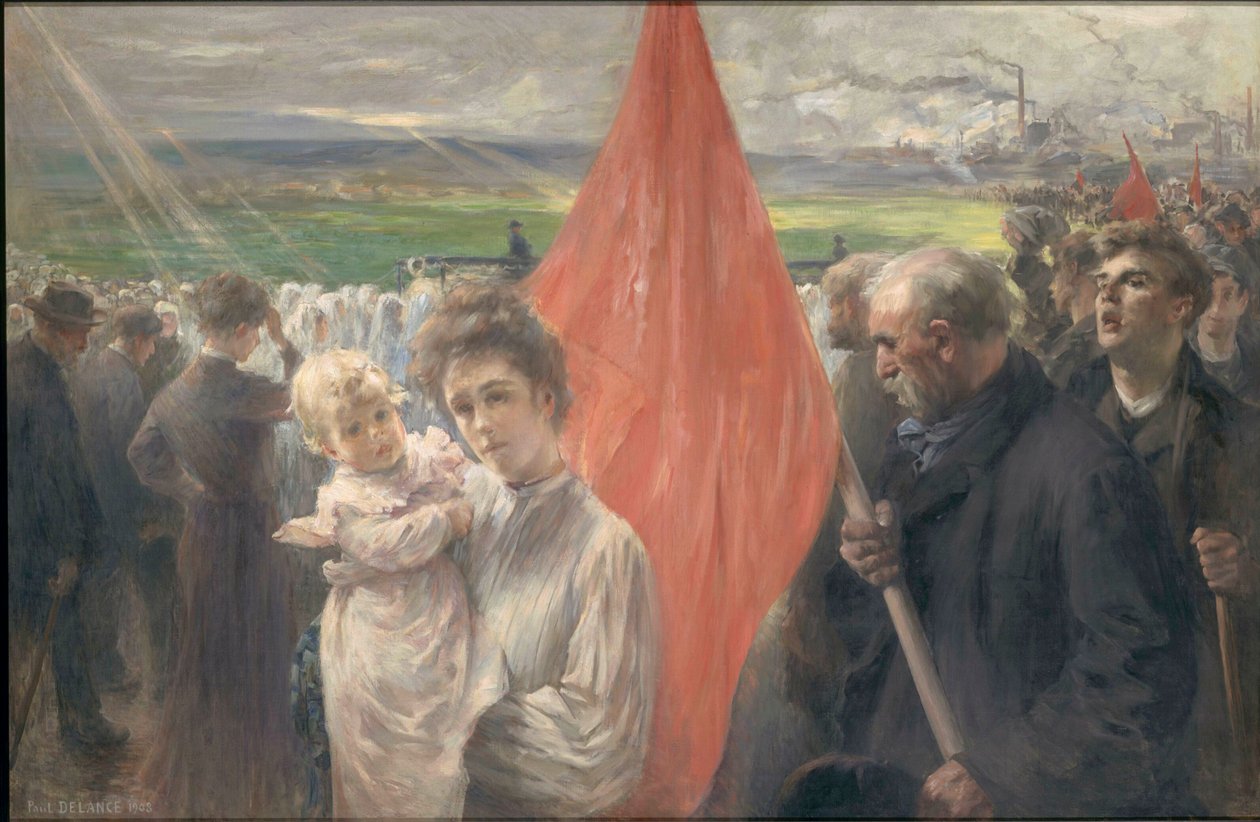 Sztrájk Saint-Ouenben, 1908. alkotó: Paul Louis Delance