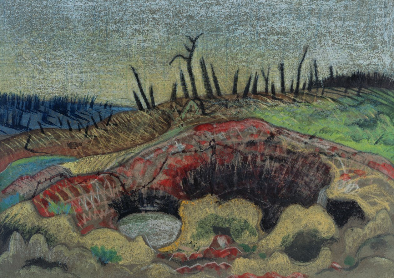 Egy farm, Wytschaete alkotó: Paul Nash
