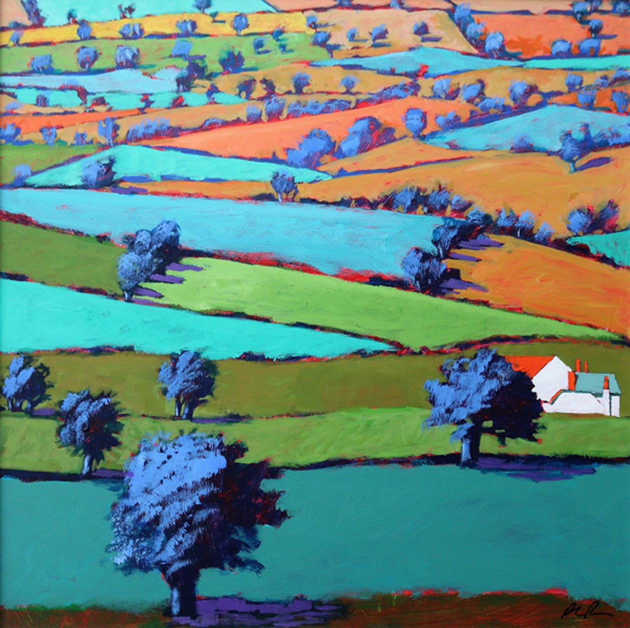 Sidmouth közelében (akril a fedélzeten) alkotó: Paul Powis