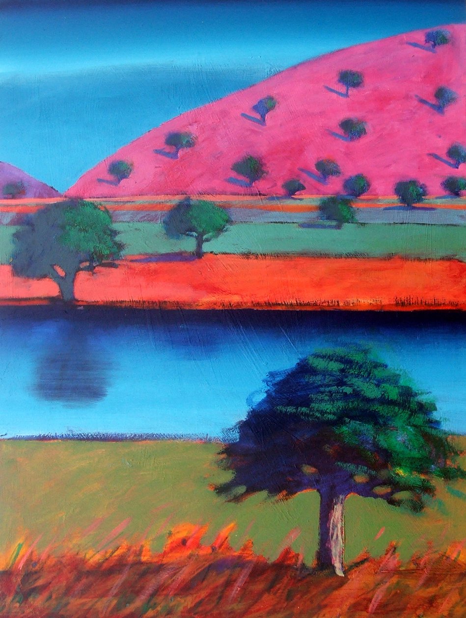 Pink Hill 2 (akril a kártyán) alkotó: Paul Powis