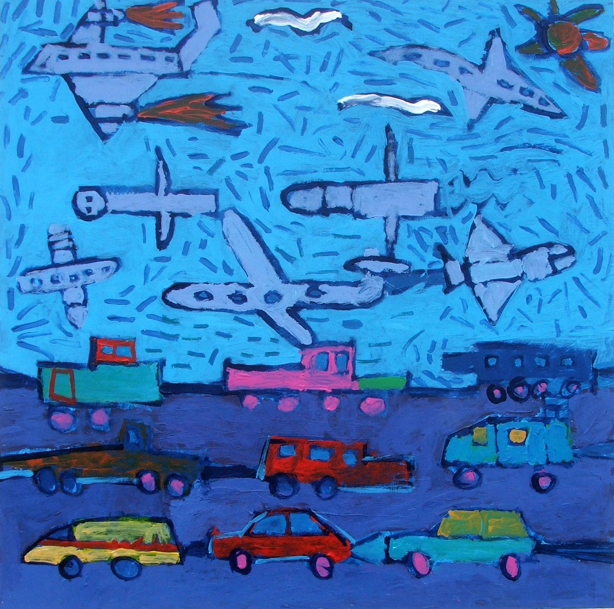 Pollution IN (akril a fedélzeten) alkotó: Paul Powis