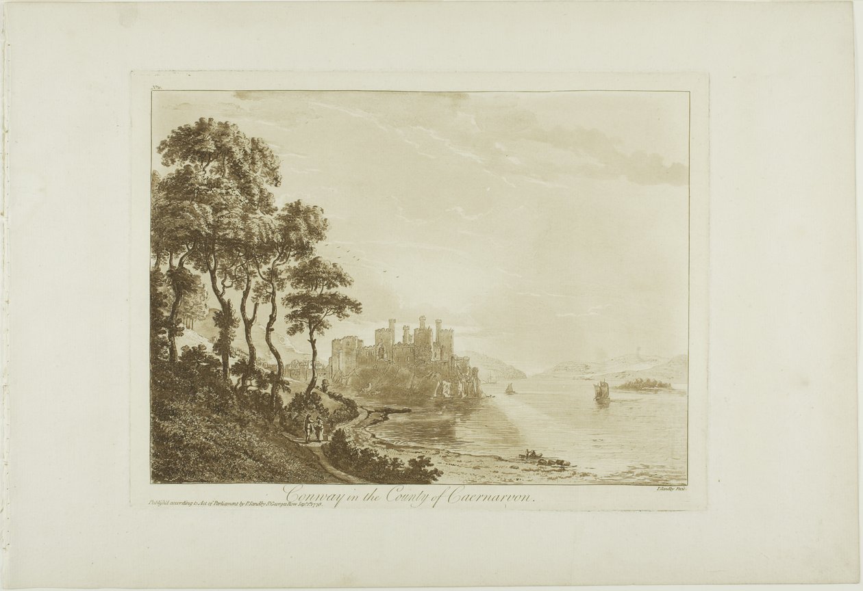 Conway Caernarvon megyében alkotó: Paul Sandby