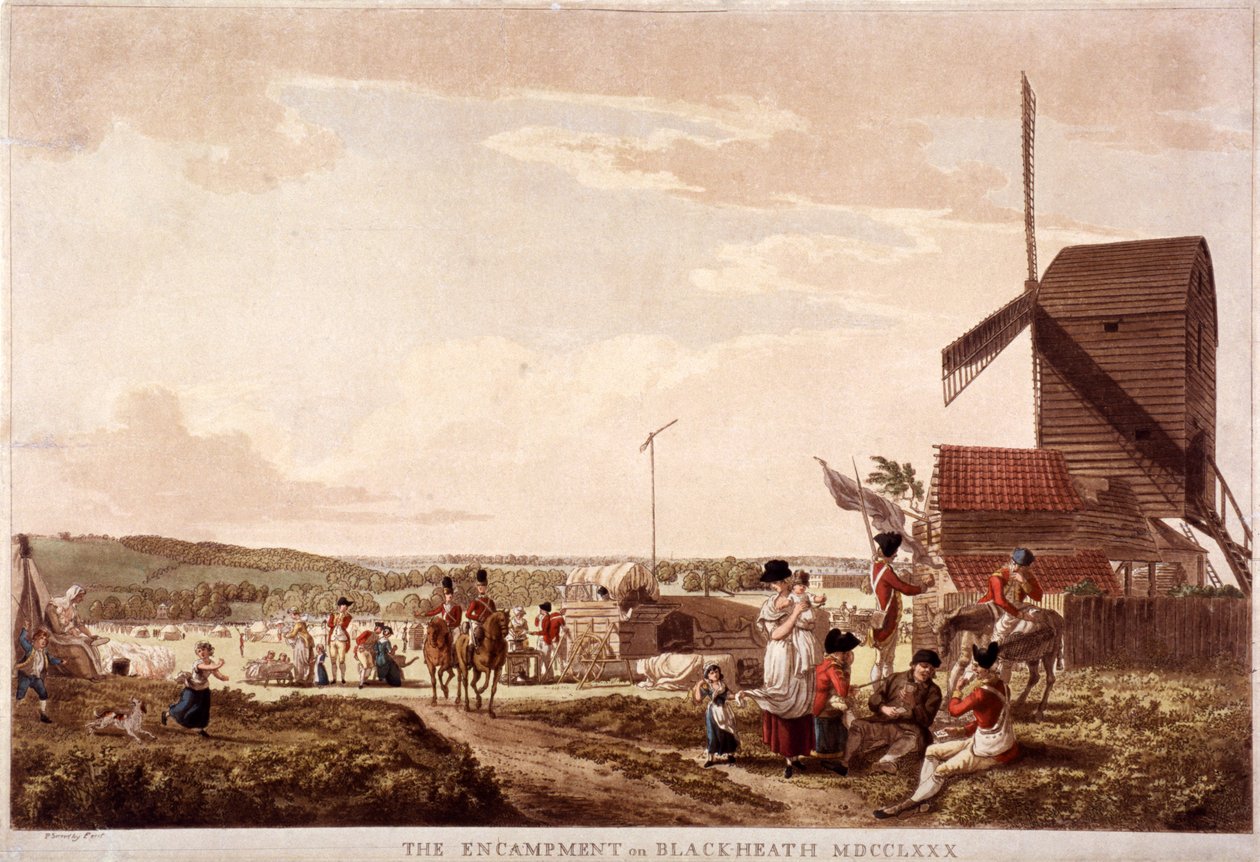 Táborozás Blackheathben, Greenwichben, Londonban, 1780. alkotó: Paul Sandby