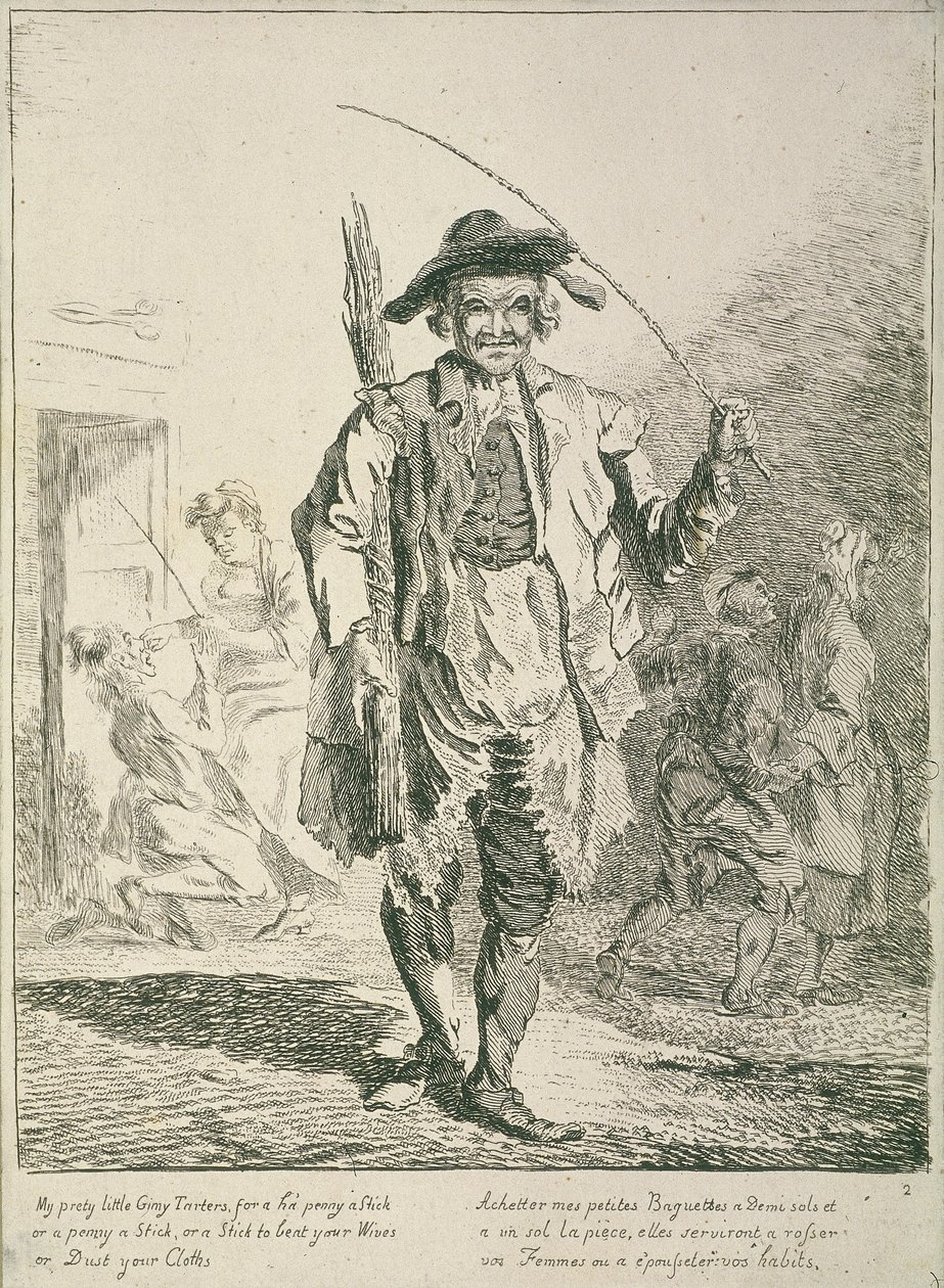Bot eladó, Cries of London, 1760 alkotó: Paul Sandby