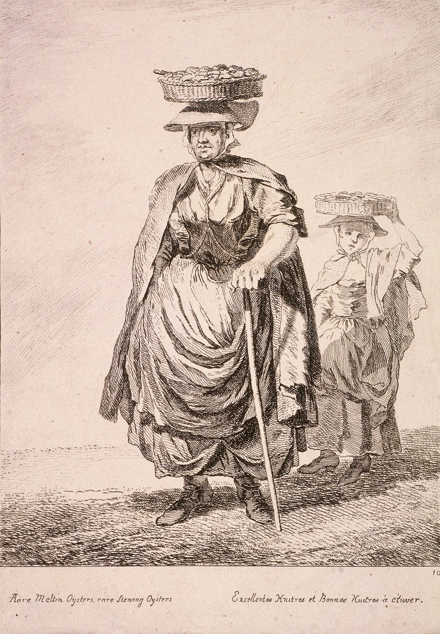 Két osztrigaárus, Cries of London, 1760 alkotó: Paul Sandby