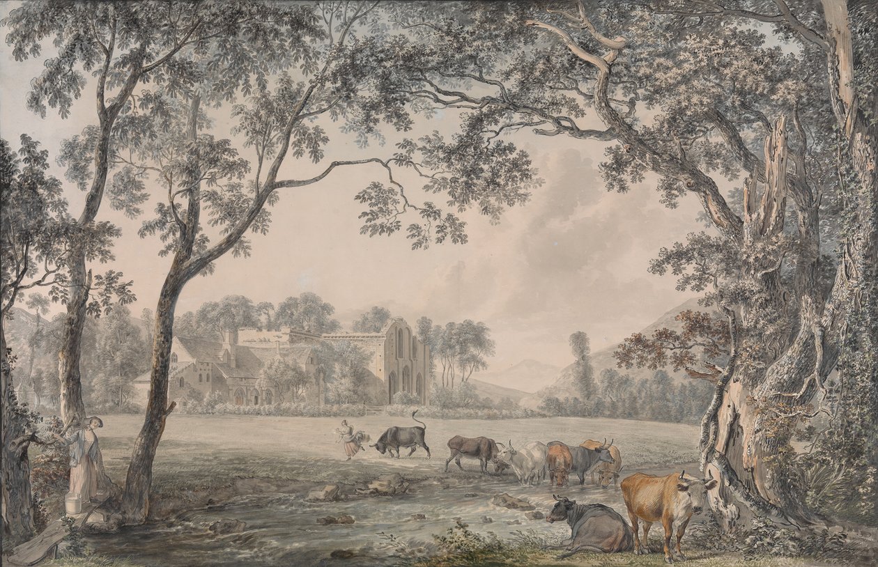 Valle of the Cross apátság, Denbighshire, 1770-79 alkotó: Paul Sandby