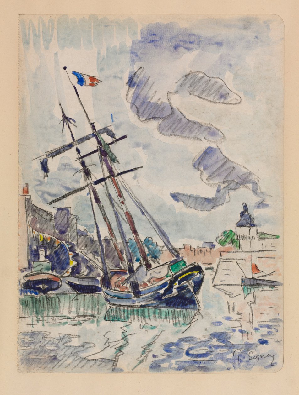 Hajó a kikötőben alkotó: Paul Signac