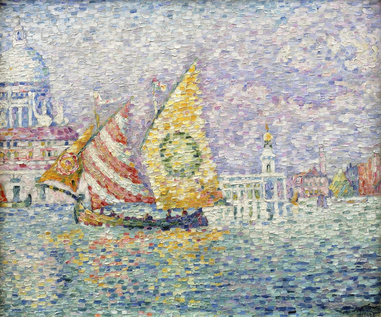 Bragozzo, Velence, 1905 alkotó: Paul Signac