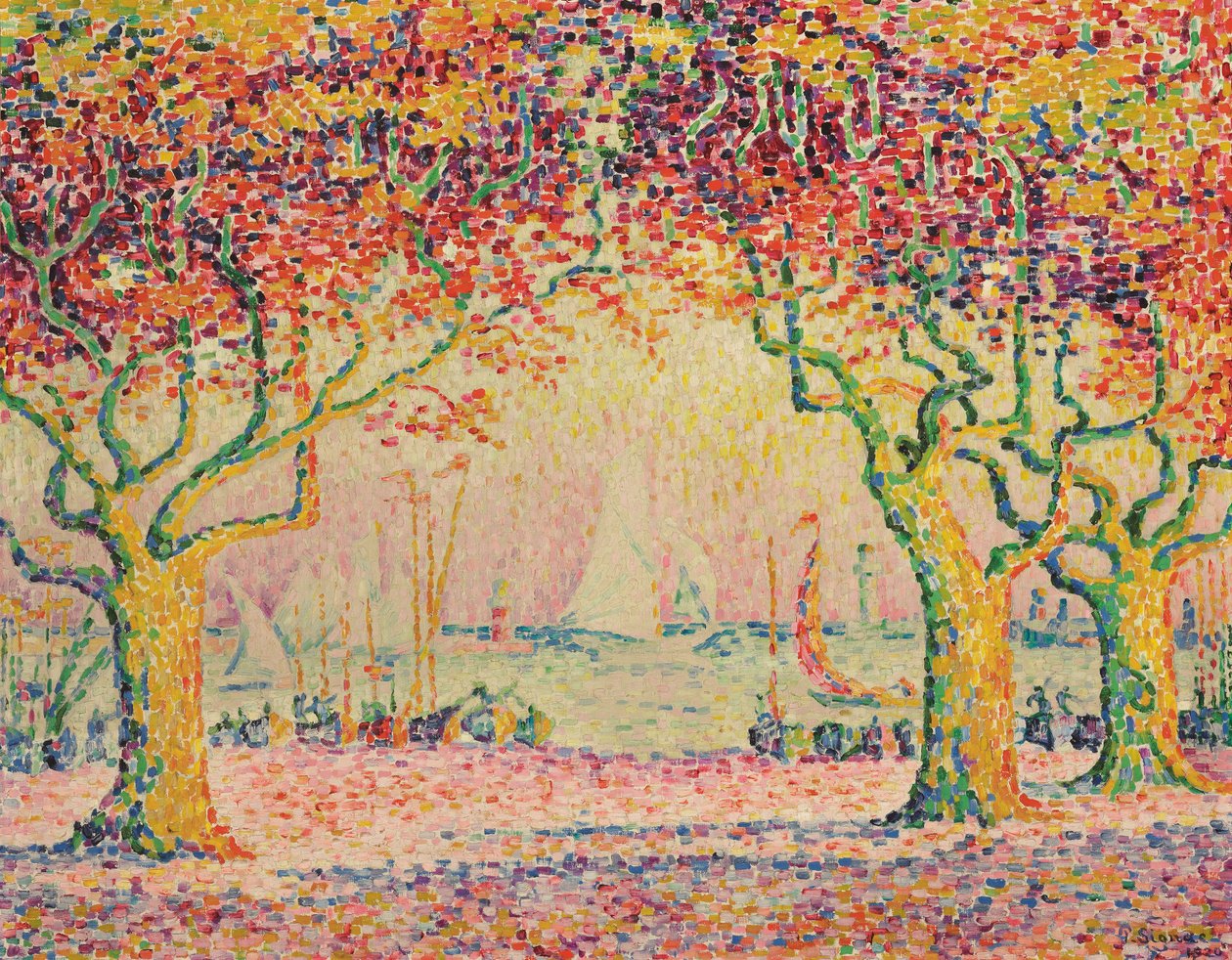 Les Allees, Cannes, 1918-1920 alkotó: Paul Signac