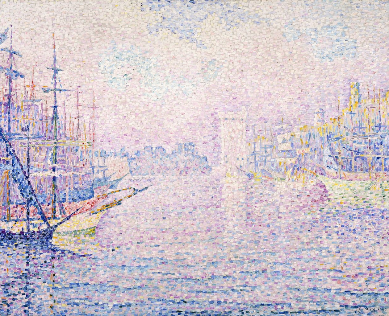 Marseille-i kikötő, Reggeli köd, 1906 alkotó: Paul Signac
