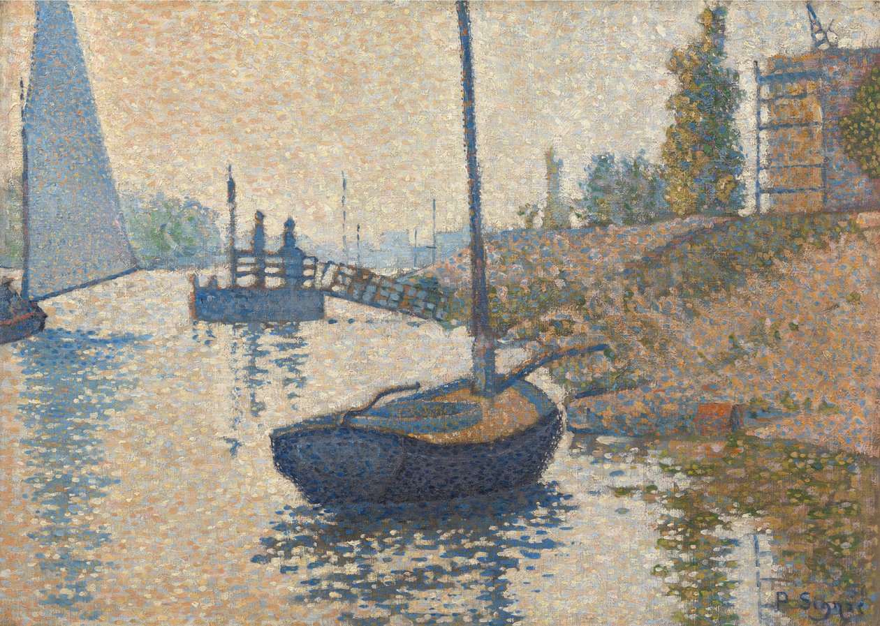 Félicité pontonja Asnières-ben alkotó: Paul Signac