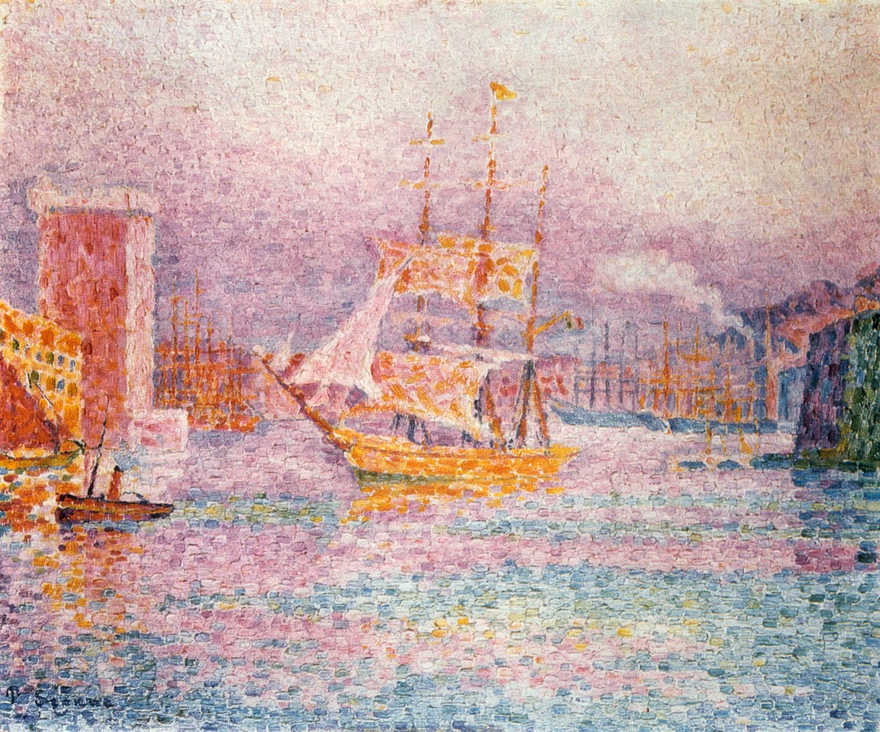 A marseille-i kikötő, 1907 alkotó: Paul Signac
